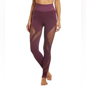 NUX Plum Mesh Detail Leggings
